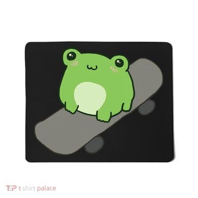 Cute Frog On Skateboard Kawaii Aesthetic Frog Mousepad