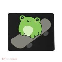 Cute Frog On Skateboard Kawaii Aesthetic Frog Mousepad thumb 0