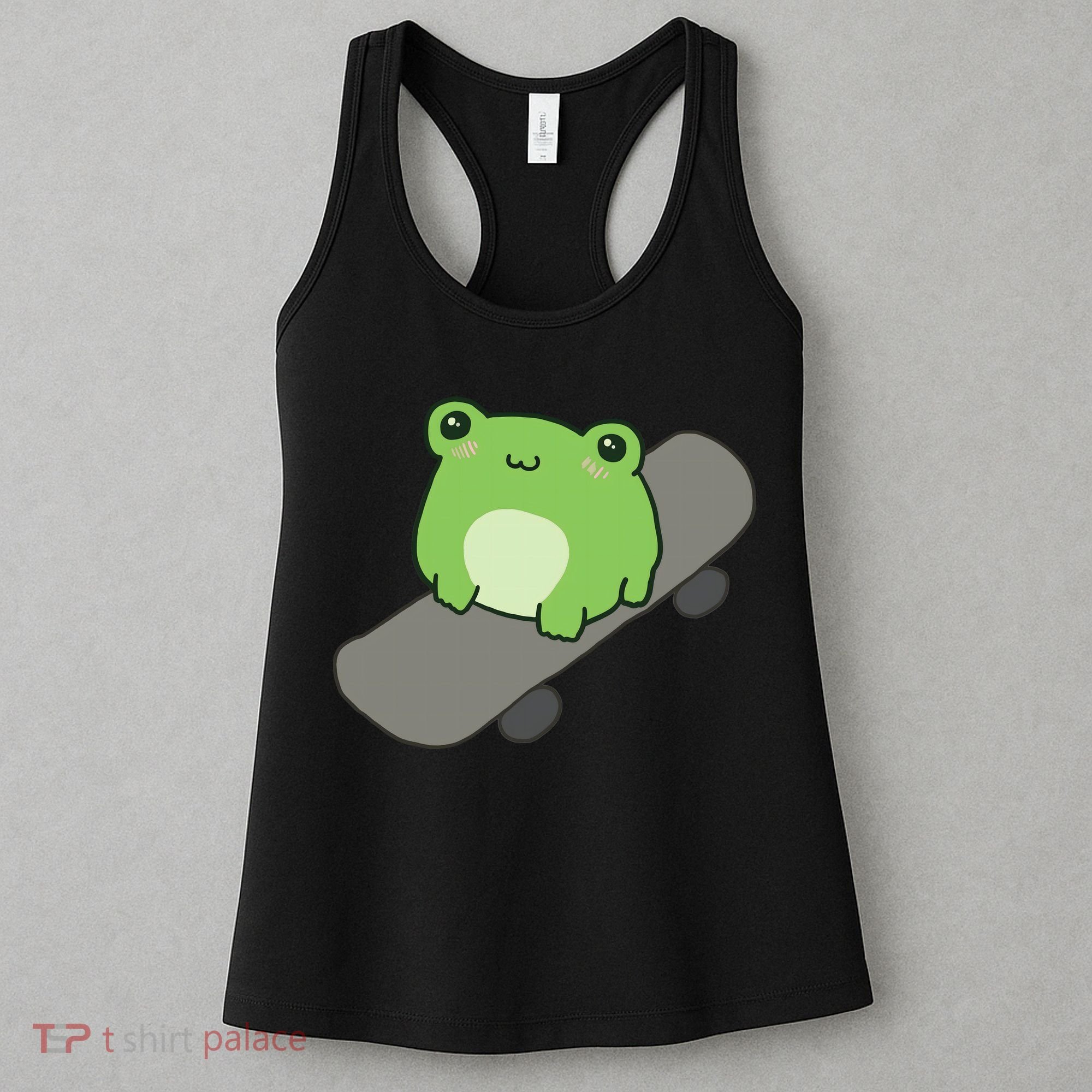 Cute Frog On Skateboard Kawaii Aesthetic Frog Women's Tank Top