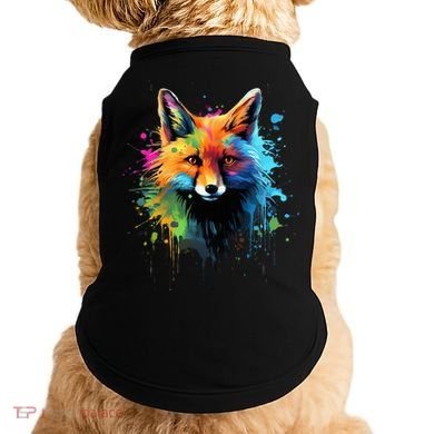 Cool Fox On Colorful Painted Fox Doggie Tank