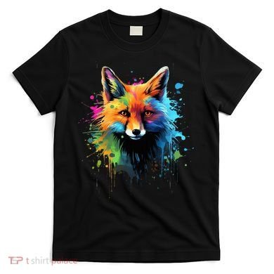 Cool Fox On Colorful Painted Fox T-Shirt