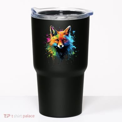 Cool Fox On Colorful Painted Fox Tumbler