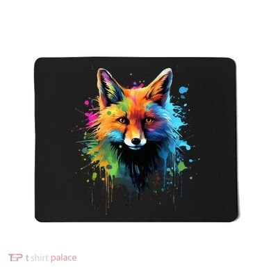 Cool Fox On Colorful Painted Fox Mousepad