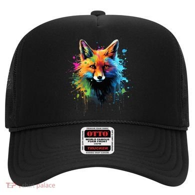 Cool Fox On Colorful Painted Fox Hat