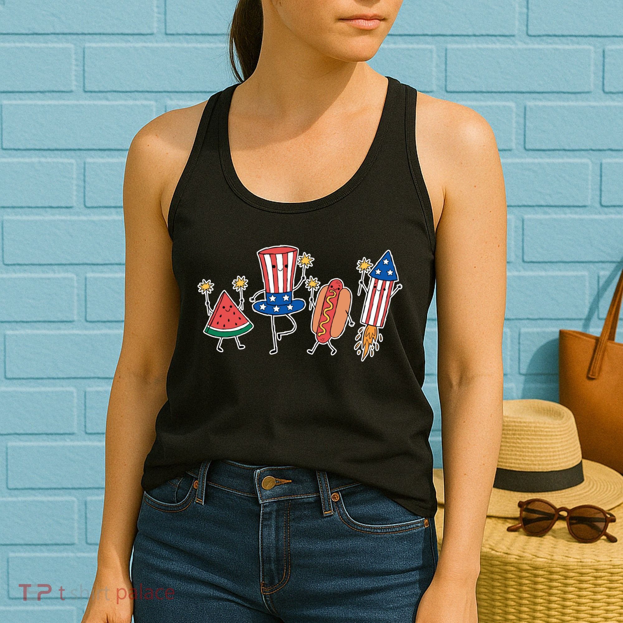 Cute Fourth Of July Summer Fun Group Women's Tank Top