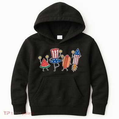 Cute Fourth Of July Summer Fun Group Kids Hoodie