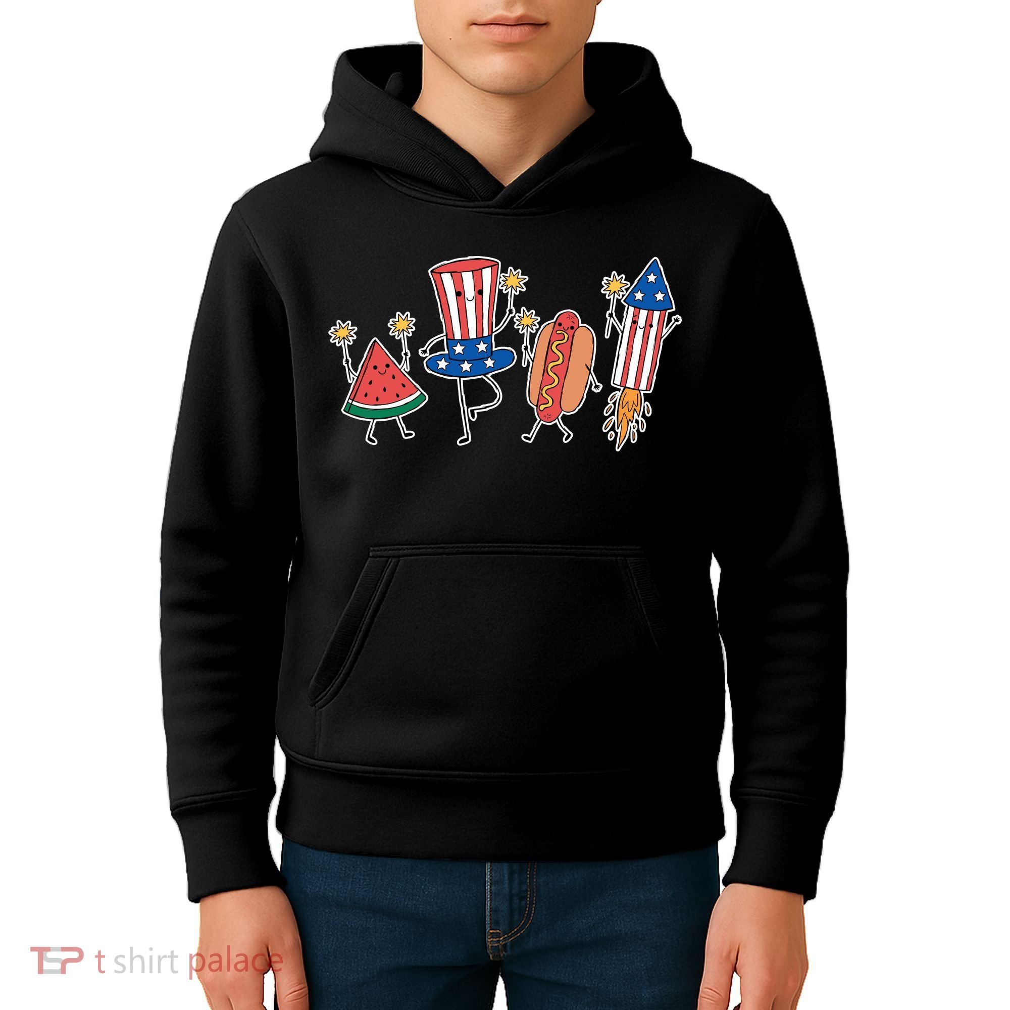 Cute Fourth Of July Summer Fun Group Kids Hoodie