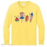Cute Fourth Of July Summer Fun Group Kids Long Sleeve Shirt thumb 0