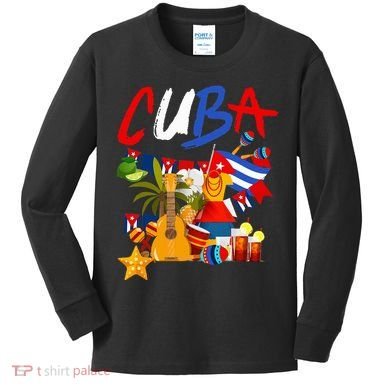 Cuban Flag Outfit Ideas Hispanic Cuba Flag Kids Long Sleeve Shirt
