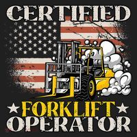 Certified Forklift Operator Forklift Driver US Flag Women's Sweatshirt thumb 2
