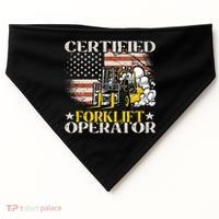 Certified Forklift Operator Forklift Driver US Flag USA-Made Doggie Bandana thumb 0