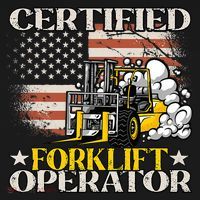 Certified Forklift Operator Forklift Driver US Flag Hoodie thumb 2