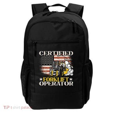Certified Forklift Operator Forklift Driver US Flag Backpack