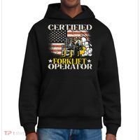 Certified Forklift Operator Forklift Driver US Flag District V.I.T. Heavyweight Hoodie thumb 0