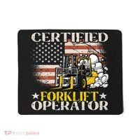 Certified Forklift Operator Forklift Driver US Flag Mousepad thumb 0