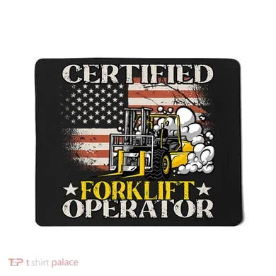 Certified Forklift Operator Forklift Driver US Flag Mousepad