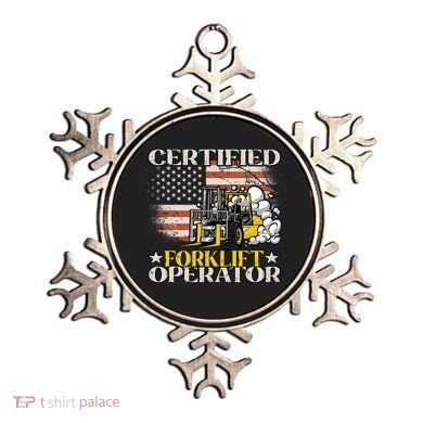 Certified Forklift Operator Forklift Driver US Flag Ornament
