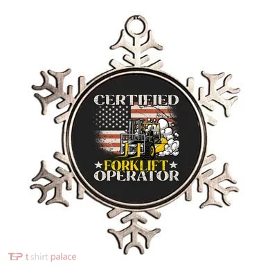 Certified Forklift Operator Forklift Driver US Flag Ornament