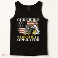 Certified Forklift Operator Forklift Driver US Flag Tank Top thumb 2