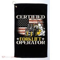 Certified Forklift Operator Forklift Driver US Flag Golf Towel thumb 0