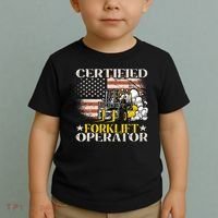 Certified Forklift Operator Forklift Driver US Flag Toddler T-Shirt thumb 2