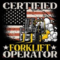 Certified Forklift Operator Forklift Driver US Flag Women's Long Sleeve Shirt thumb 2