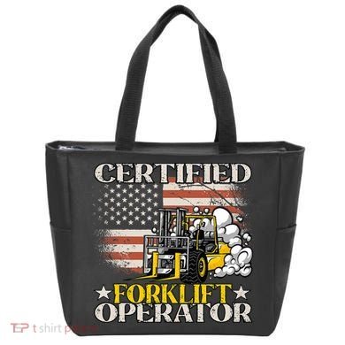 Certified Forklift Operator Forklift Driver US Flag Tote Bag