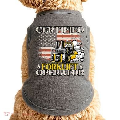 Certified Forklift Operator Forklift Driver US Flag Doggie Tank