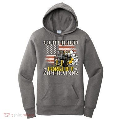 Certified Forklift Operator Forklift Driver US Flag Women's Hoodie