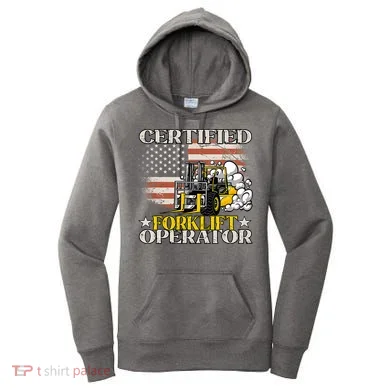 Certified Forklift Operator Forklift Driver US Flag Women's Hoodie