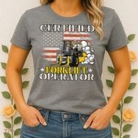 Certified Forklift Operator Forklift Driver US Flag Women's T-Shirt thumb 2
