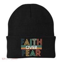 Christian Faith Over Fear Motivational Beanie thumb 0