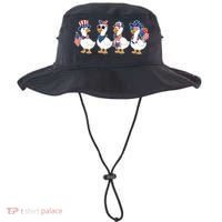 Cute Fourth Of July Patriotic Goose Group Bucket Hat thumb 0
