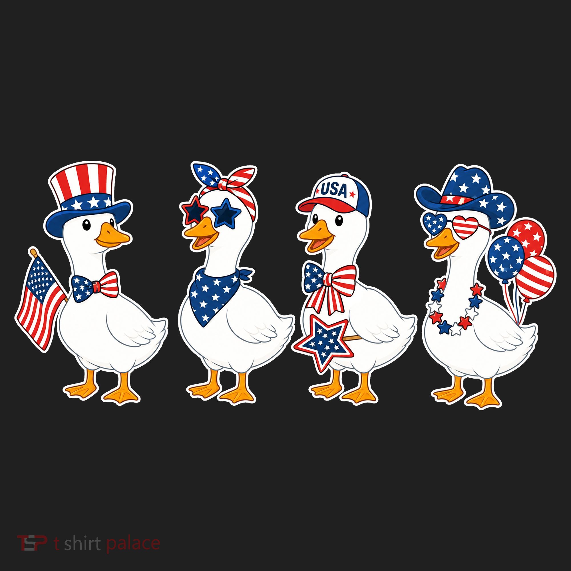 Cute Fourth Of July Patriotic Goose Group Beanie