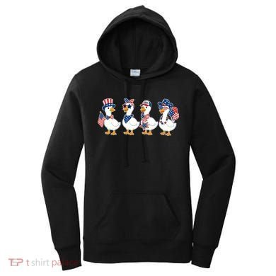 Cute Fourth Of July Patriotic Goose Group Women's Hoodie