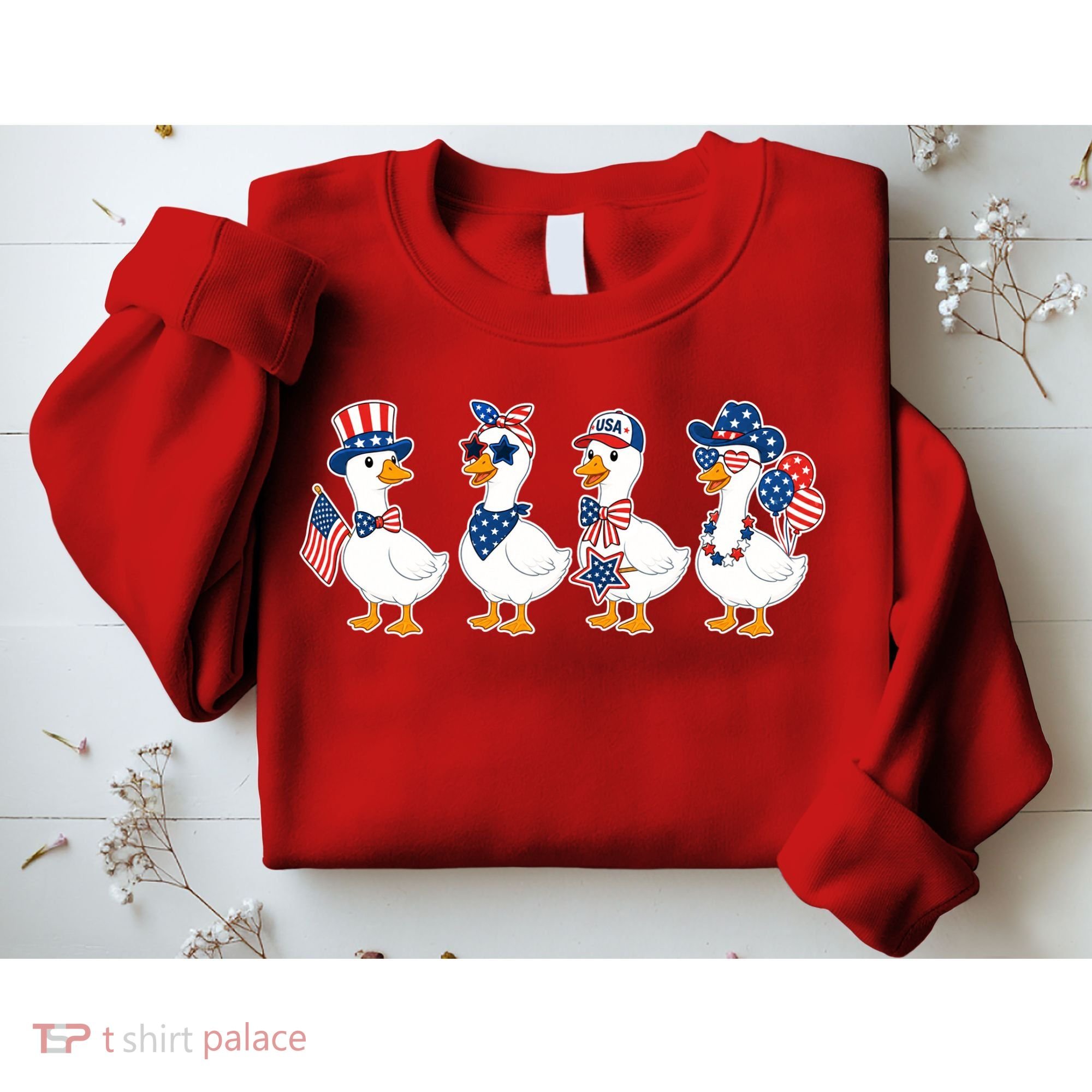 Cute Fourth Of July Patriotic Goose Group Sweatshirt