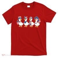Cute Fourth Of July Patriotic Goose Group T-Shirt thumb 0