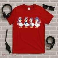 Cute Fourth Of July Patriotic Goose Group T-Shirt thumb 5