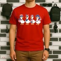 Cute Fourth Of July Patriotic Goose Group T-Shirt thumb 6