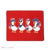 Cute Fourth Of July Patriotic Goose Group Mousepad thumb 0
