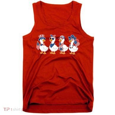 Cute Fourth Of July Patriotic Goose Group Tank Top