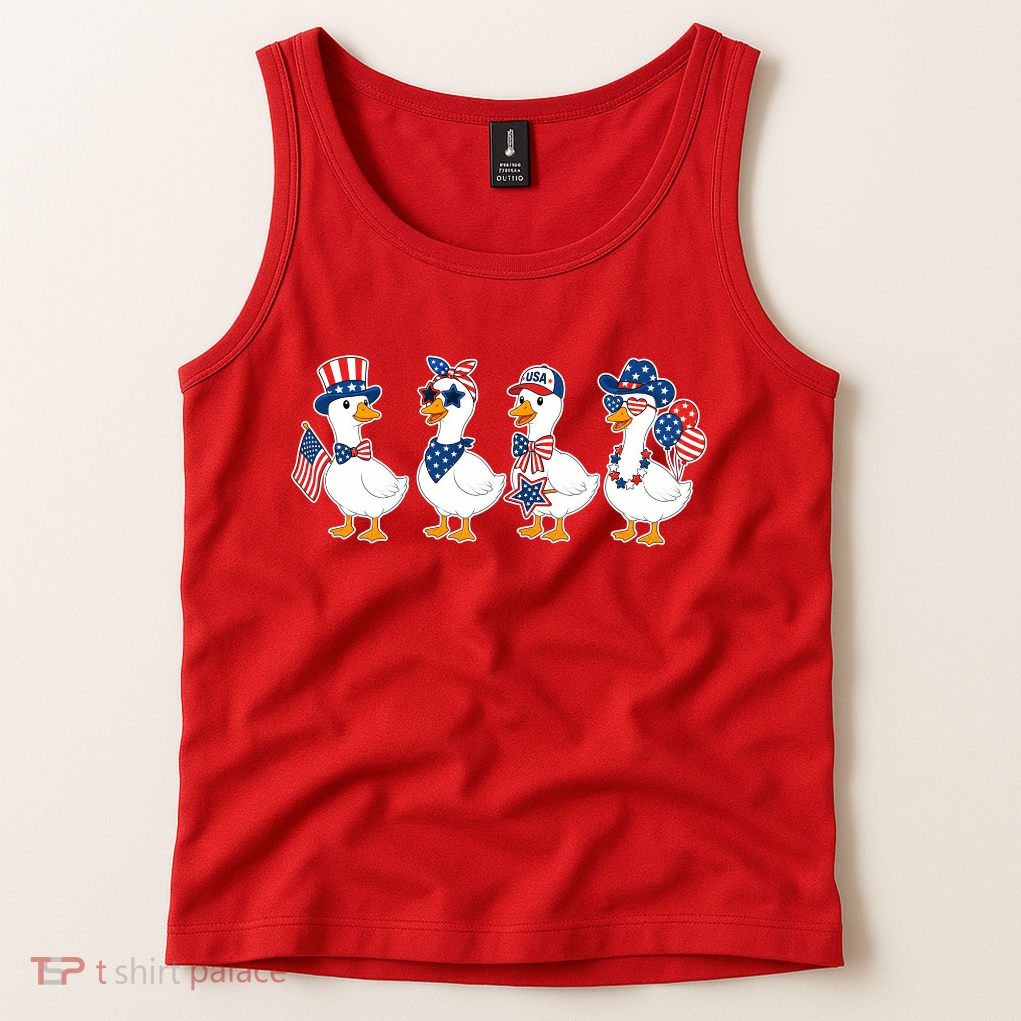 Cute Fourth Of July Patriotic Goose Group Tank Top