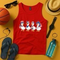 Cute Fourth Of July Patriotic Goose Group Tank Top thumb 4