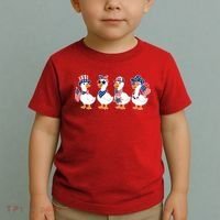 Cute Fourth Of July Patriotic Goose Group Toddler T-Shirt thumb 2