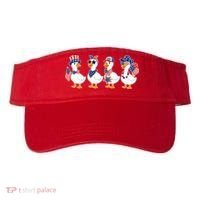 Cute Fourth Of July Patriotic Goose Group Visor thumb 0