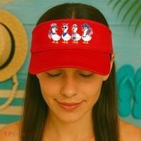 Cute Fourth Of July Patriotic Goose Group Visor thumb 2