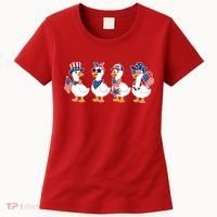 Cute Fourth Of July Patriotic Goose Group Women's T-Shirt thumb 0
