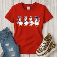 Cute Fourth Of July Patriotic Goose Group Women's T-Shirt thumb 3