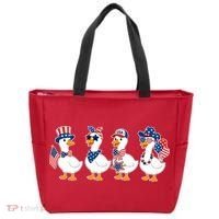Cute Fourth Of July Patriotic Goose Group Tote Bag thumb 0