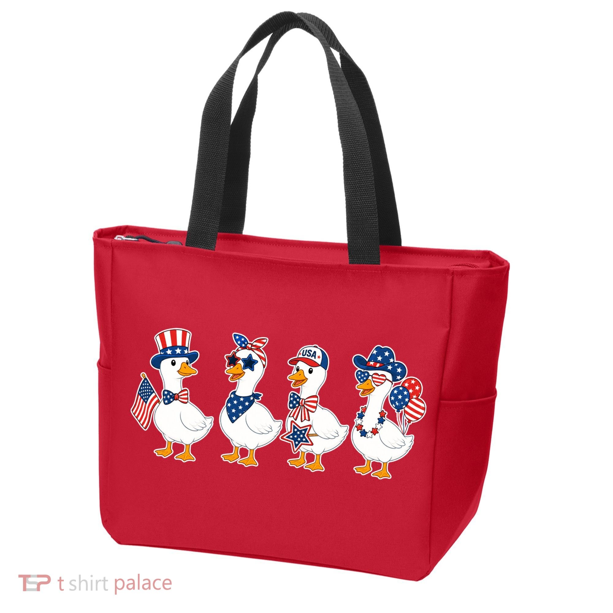 Cute Fourth Of July Patriotic Goose Group Tote Bag